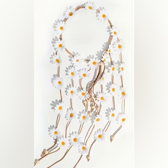 NWT - Bohemian style Flower Crown / Daisy Chain - white - Picture 2 of 3